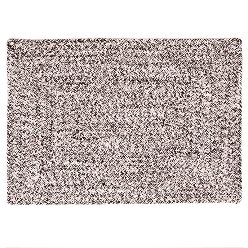 Tapis noir et blanc tressé Ociuso, Rectangle 2 pi x 3 pi