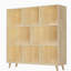 Armoire de rangement à 8 compartiments, organisateur en bois à tablettes fixes pour livres / jouets / décoration intérieure, armoire à compartiments multiples, bibliothèque en bois moderne