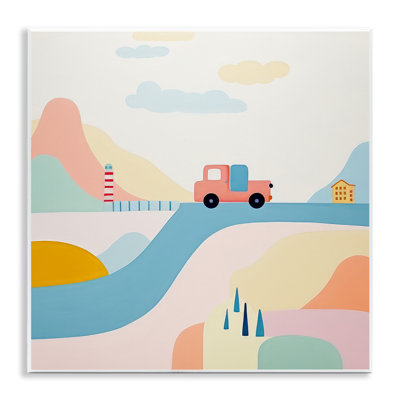 "Pastel Landscape Scene", art mural sur bois par Lazar Studio
