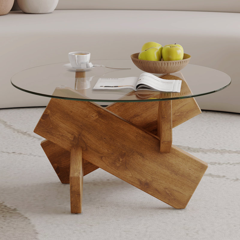 Table basse circulaire en verre