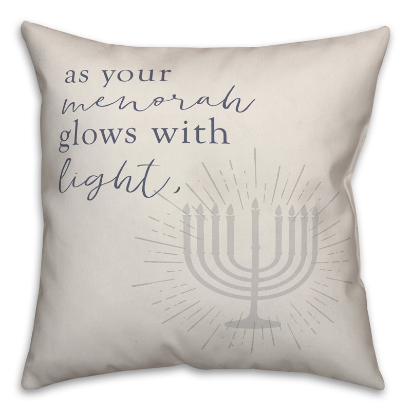  Coussin As As Menorah Glows, 20 po x 20 po, Housse de coussin seulement - sans coussin