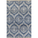 Hand-Knotted High-Quality Blue and Silver Area Rug