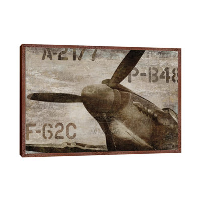 Vintage Airplane 1 Piece Wall Art on Canvas