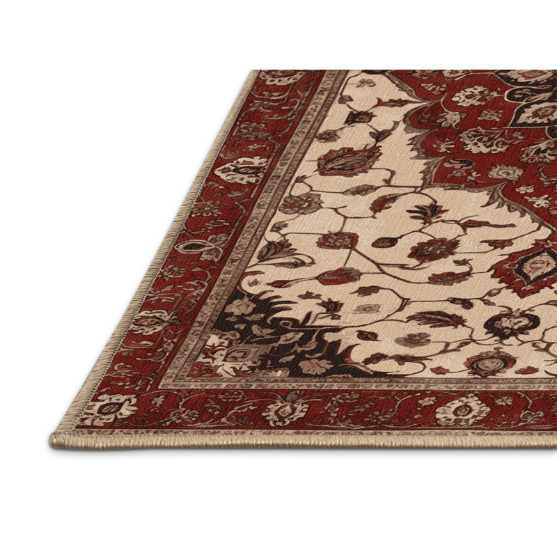 Tapis brun lavable à la machine, Rond 8 pi