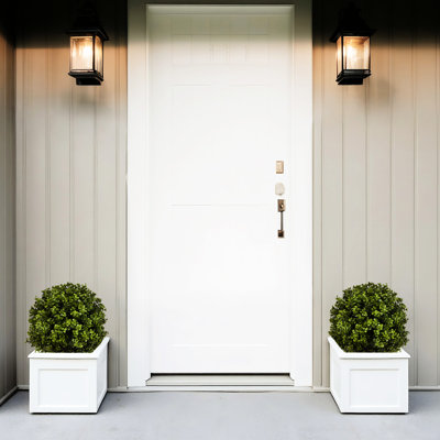 22In Boxwood Ball Artificial Topiary Shrubs Tree In Pot, 2Pcs Set For Home & Garden