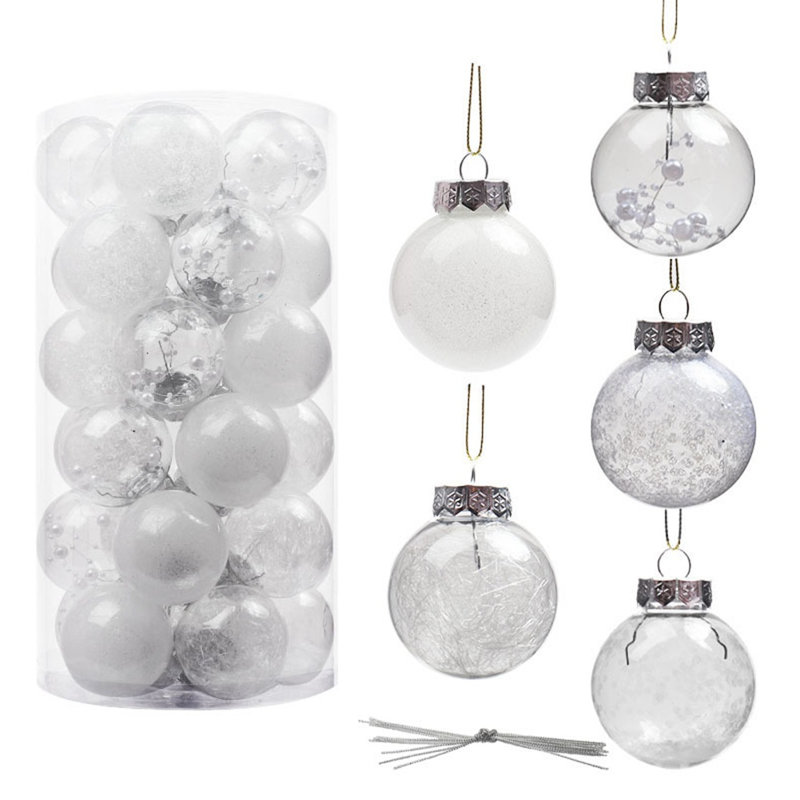 30 pièces de boules de Noël, Blanc