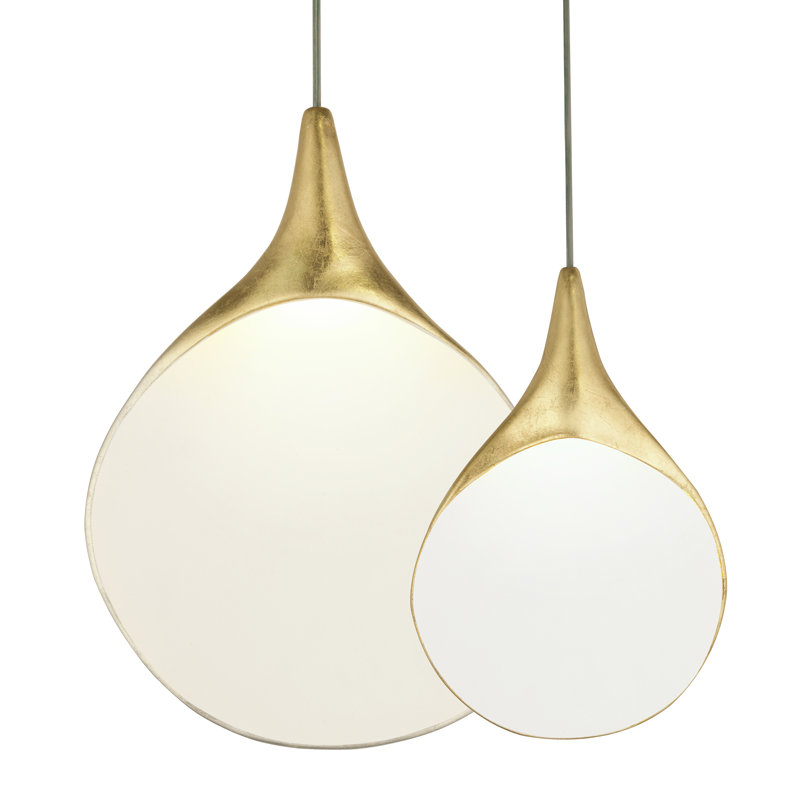 Nove Ceramica 1-Light Pendant, 12.5" H x 8" W x 1.75" D, Gold