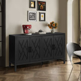 Accent Cabinet With 4 Doors Wood Sideboard Buffet Cabinet Console Table Credenza Buffet Table