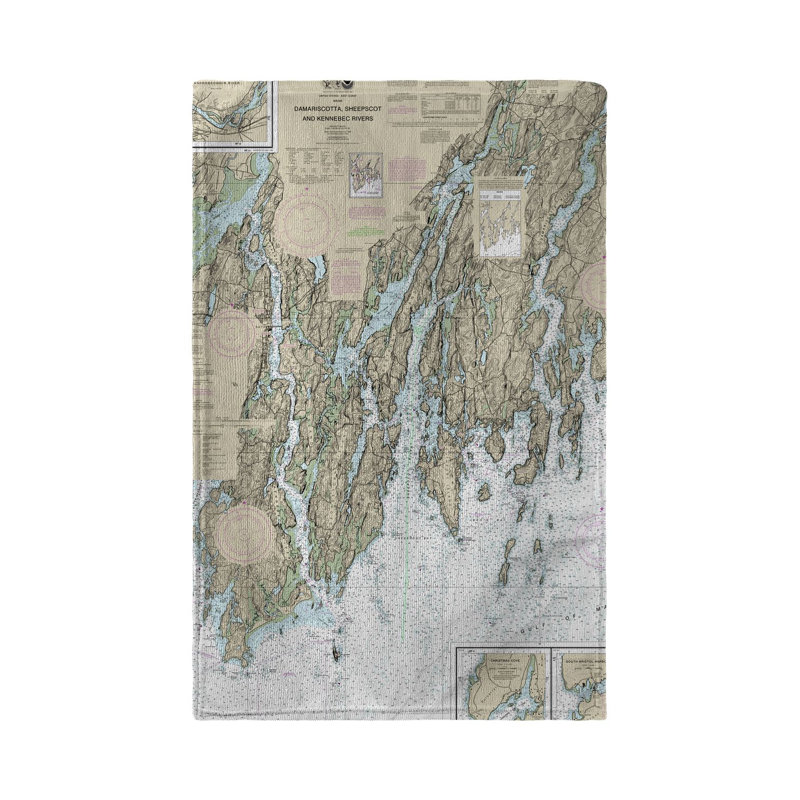 Serviette de cuisine à carte nautique boothbay me