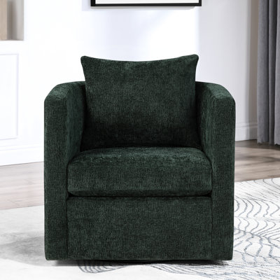 Fauteuil pivotant à 360 degrés, tissu pour la famille et les animaux de compagnie, coussins réversibles, siège à ressorts ensachés, tissu pivotant résistant aux taches, tissu performant, dossier et coussin