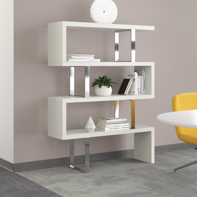 Clancy Geometric Bookcase, Performance Stone