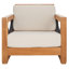 Chaise de patio en teck avec coussins Vella