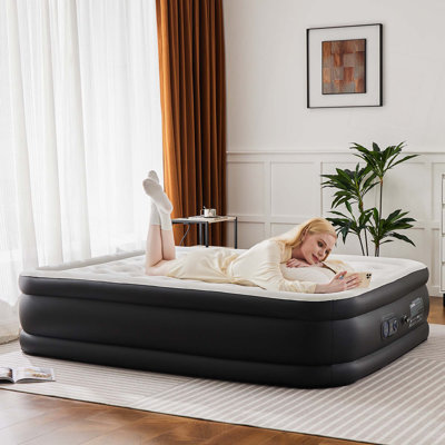 Matelas gonflable gonflable avec pompe intégrée, taille grand 18 po