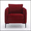 Chaise d'appoint Mid-Century moderne en velours avec coussin et pieds en métal pour le salon, la chambre à coucher ou le bureau