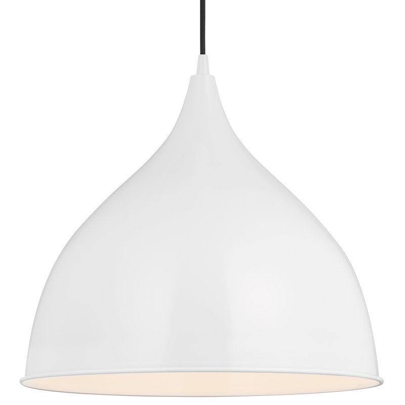 Luminaire suspendu en forme de dôme à 1 lumière Newman, Blanc