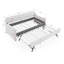 Lit de jour simple rembourré avec lit gigogne simple et charge USB, gris lin
