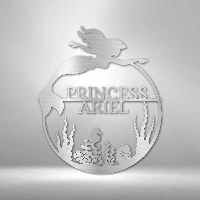 Décoration murale en métal personnalisable sirène 1 monogramme
