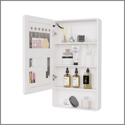 Armoire à pharmacie à DEL avec lumière chaude d'une seule couleur, anti-buée, armoire en plastique-aluminium facile à installer. (19,69 x 35,43 une porte)