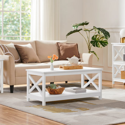 Avent 2-Tier Coffee Table with Storage Shelf