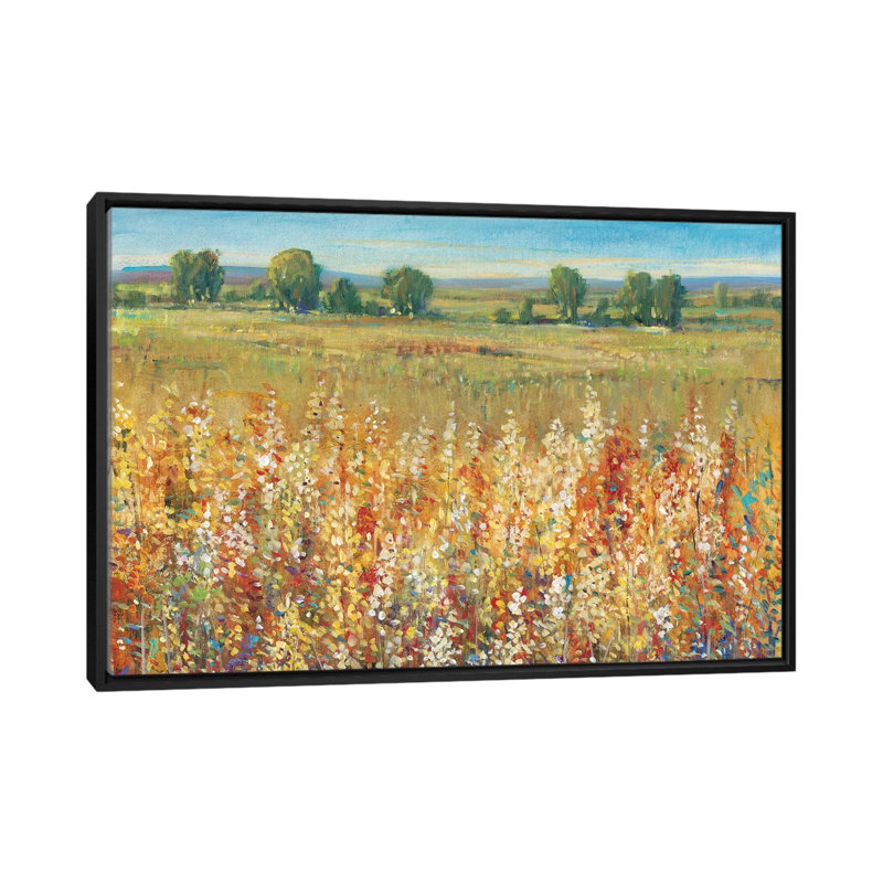 «Field I», reproduction sur toile, H 18 po x l 26 po x P 1,5 po, Toile avec cadre noir, Pas de tapis