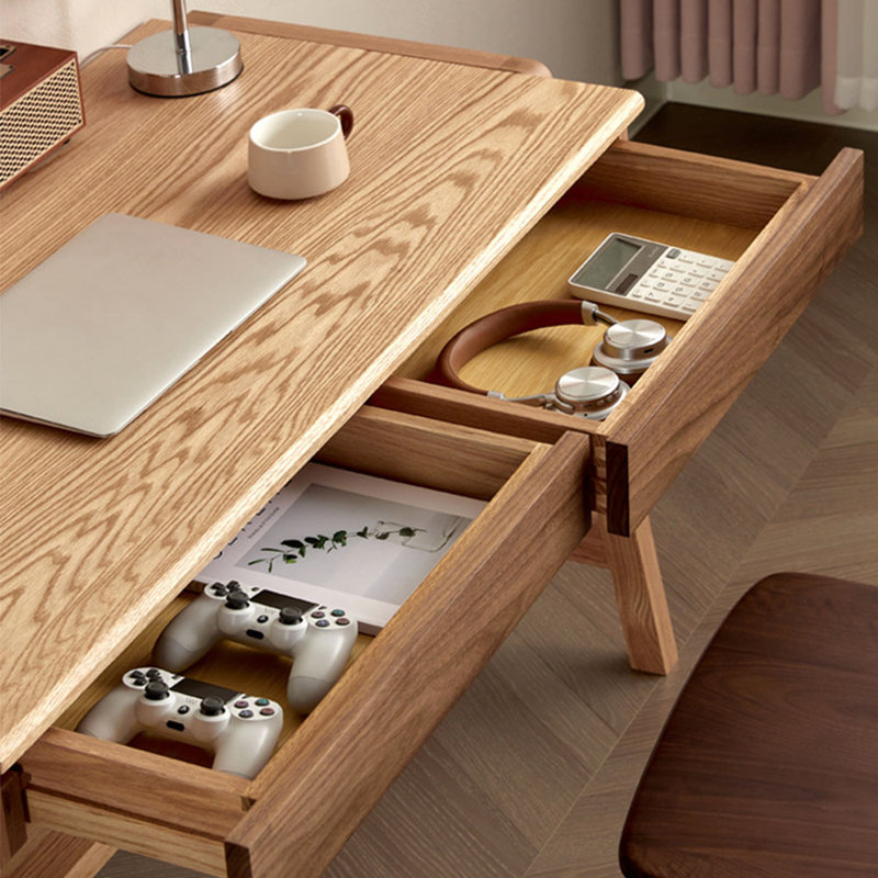 Japanese style minimalist desk, 29.53" H x 53.15" W x 23.62" D