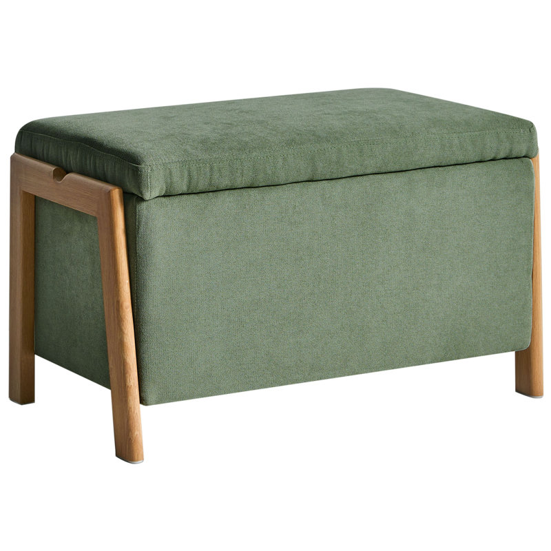 Taheem Fabric Upholstered Storage Bench, Green