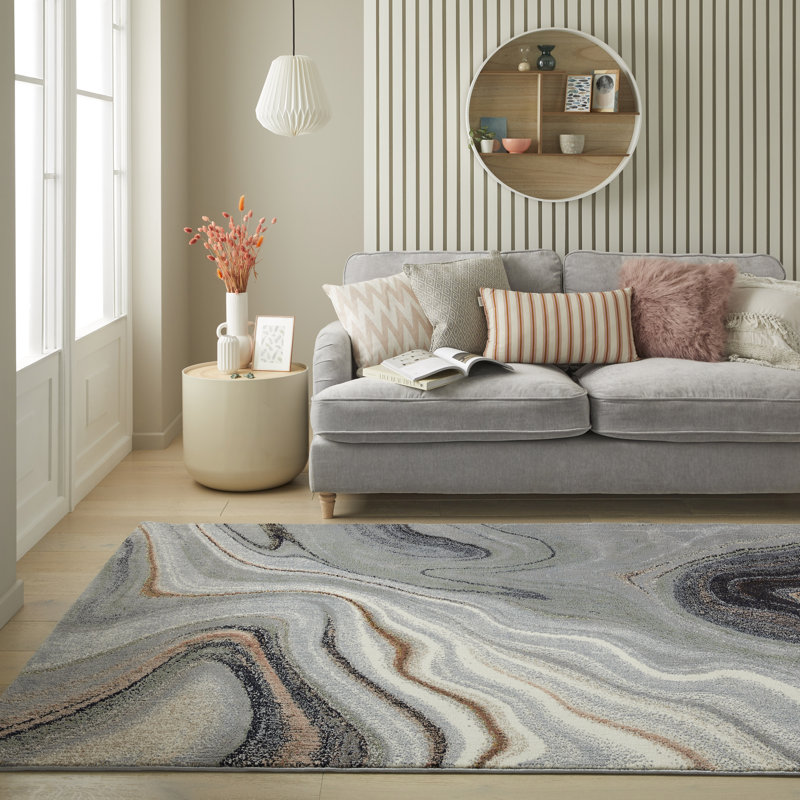 Amara Machine Woven Sage Grey Indoor Rug, Rectangle 80 x 150cm