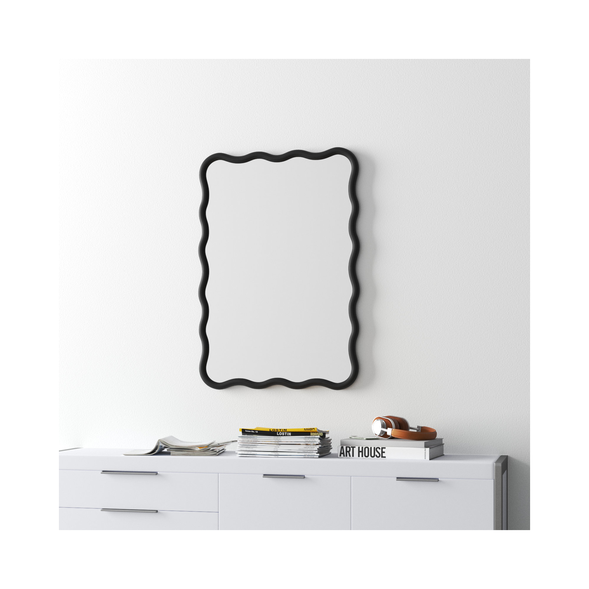 Andy Abstract Mirror, Black