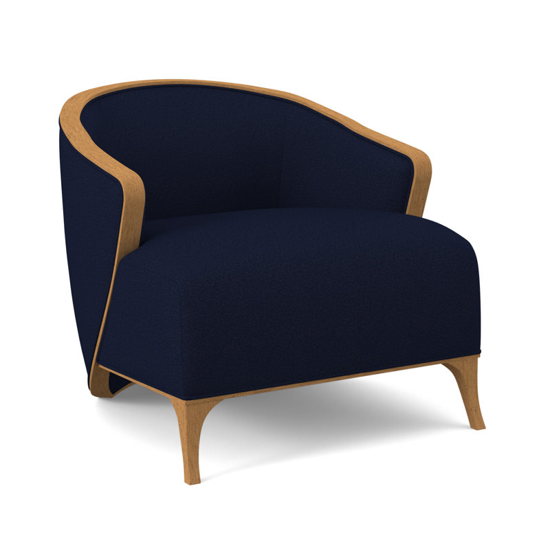 Fauteuil demi-tonneau Penegrine, Ambre, Uniforme Margaret