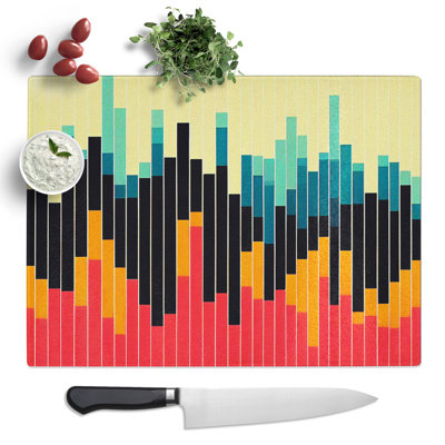 Abstract Audio Equalizer  Glass Chopping Board