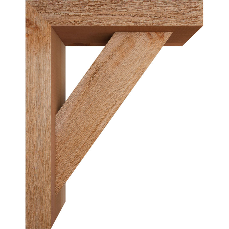 Traditional Block Bracket w/ Offset Brace, 18 x 14, 4"W Western Red Cedar (Rough Sawn)