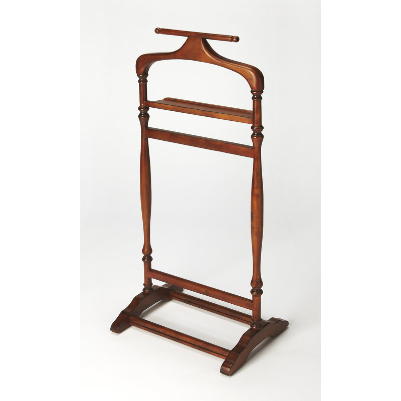 Arine Wood Valet Stand, Olive Ash Burl