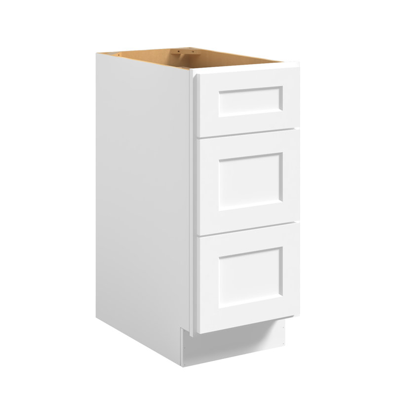 Meuble bas standard HOMEIBRO Cozy Design, en contreplaqué blanc Shaker, prêt à assembler, 15 po L x 24 po P x 34,5 po H
