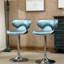 2 pièces, bleu, réglable, similicuir, base bleue avec base, de 2 - pivotant à 360 degrés pour un mouvement fluide-136493167