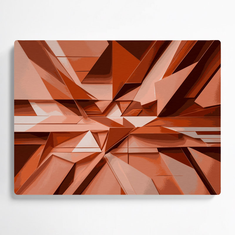 «Geometric Abstraction 35», art mural en métal rose, H 20 po x l 30 po