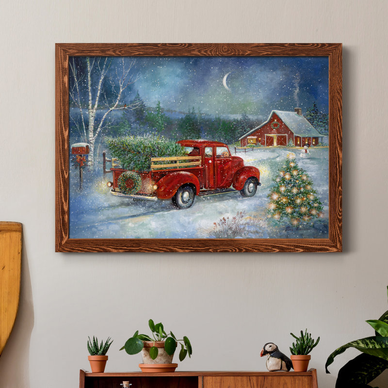 Livraison de Noël - Cadre photo, reproduction d'art sur toile, H 31,5 po x l 23,5 po x P 1,5 po, Érable