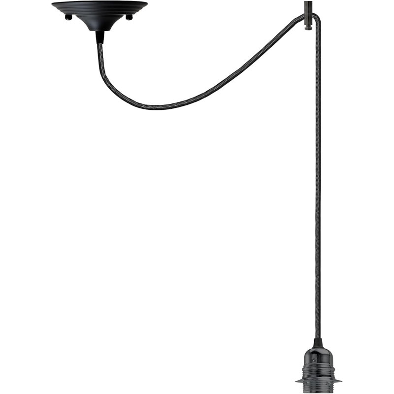1 - Light Single Pendant, Black