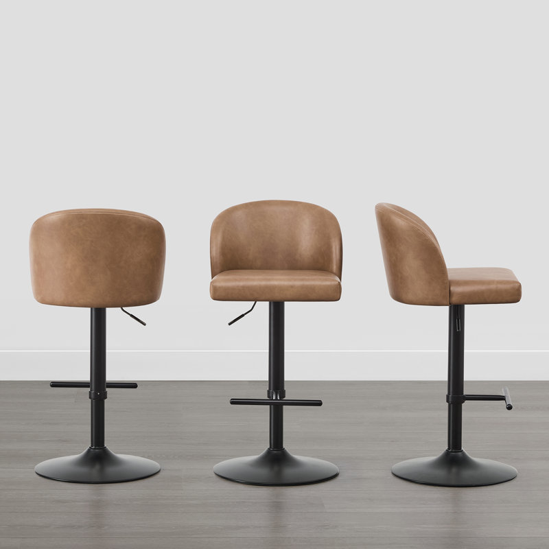 Swivel Adjustable Height Bar Stool, 3, Black
