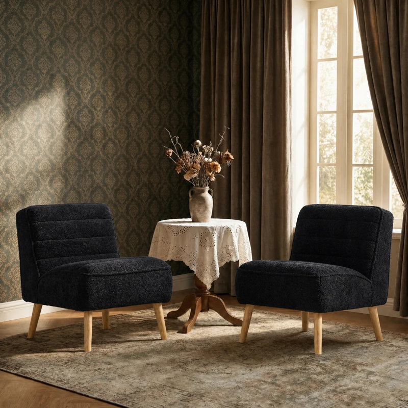 Fauteuil d'appoint rembourré H 18 po Rumanah, Blanc