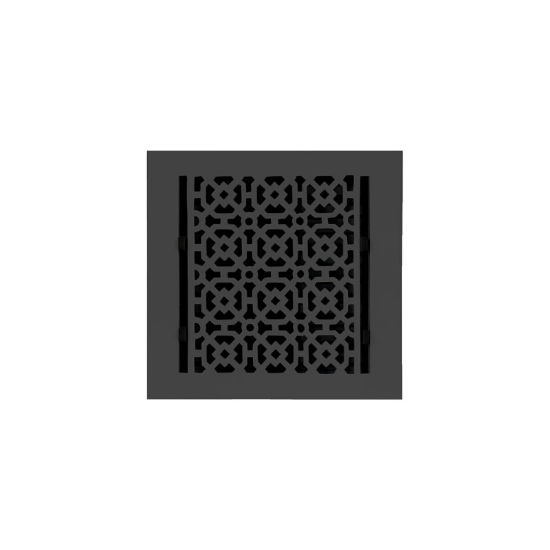 Grille en fonte d'aluminium Achtek 8 po x 8 po, Noir thermolaqué, Plancher sans trous de vis