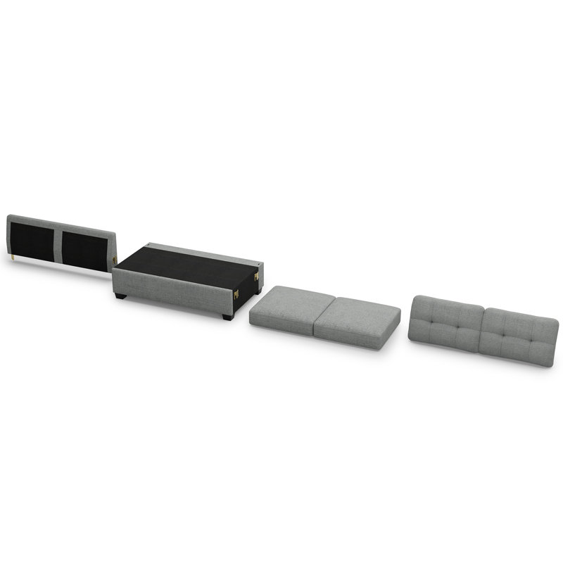 Causeuse moderne sans accoudoirs pour canapé modulaire modulaire, canapé simple / double pour petits espaces, Gris