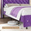Ensemble de lit 3 pièces en cuir PU ou en velours et table de chevet DEL-233360760-233360764