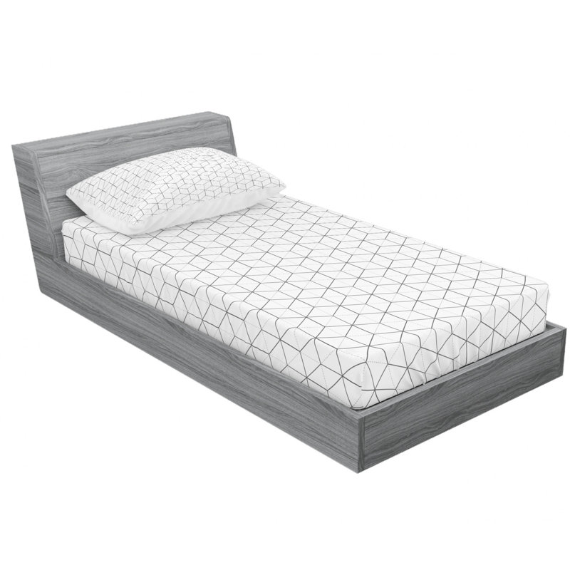 Twin XL White Geometric Print Microfiber Sheet Set