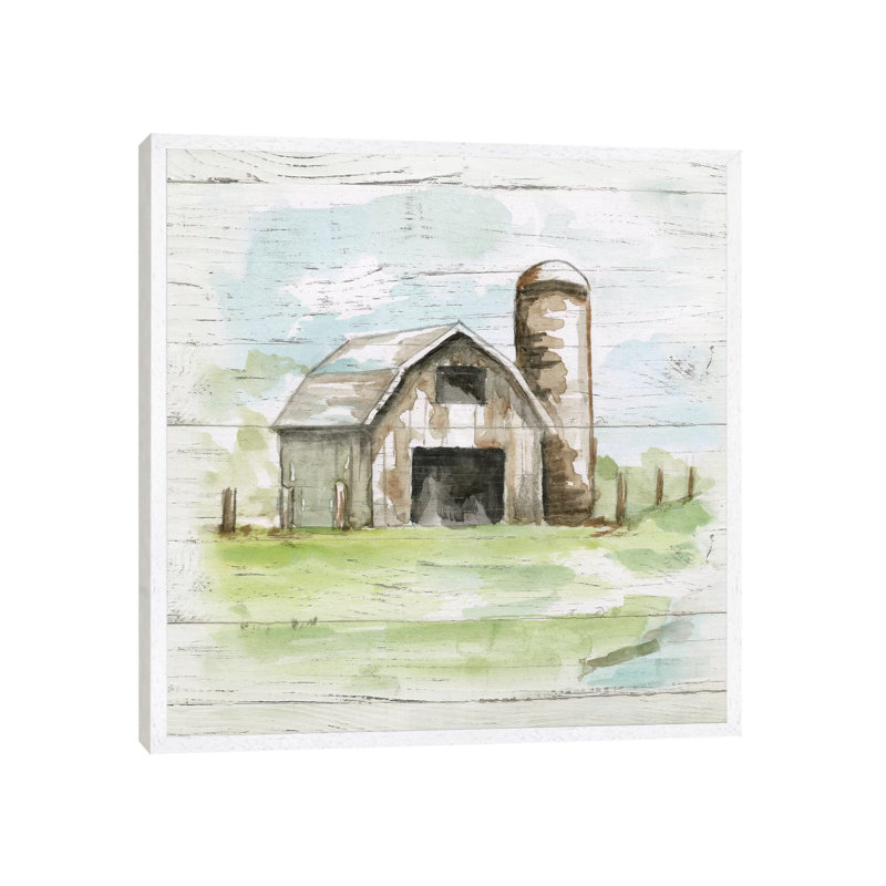 Weathered Barn II by Nan - Print on Canvas, White Framed, 45.72 cm H x 45.72 cm W