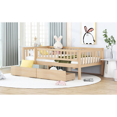 Lit simple en bois avec tiroirs de rangement - ajoute de la commodité à votre espace de vie
