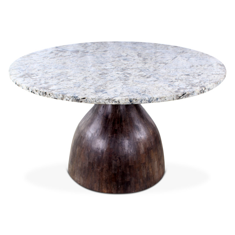 Solomon Round Dining Table, White, Black