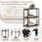 Corner Printer Stand With Charging Station Adjustable Metal Mesh Shelf Black