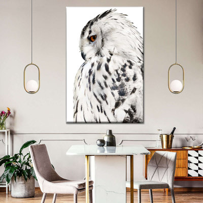 Hibou blanc sur toile