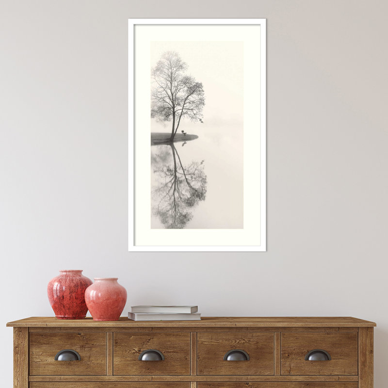 Tranquil Tree by Nicholas Bell, White, 18.21" H x 11.21" W x 0.88" D
