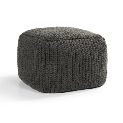 Prism 18" Wide Handwoven Square Pouf